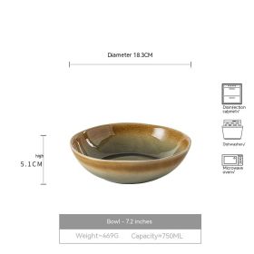Household Japanese Retro Style Ceramic Bowl