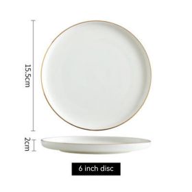 Nordic Gilt Edged Ceramic Western Dish