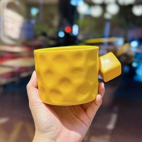 Nordic Style Glaze Ceramic Square Handle Creative Office Water Glass
