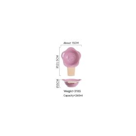 Girl Heart Ceramic High Leg Fruit And Dessert Bowl Spoon