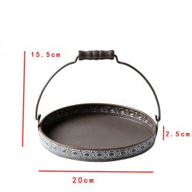 Retro Iron Art Food Tray Round Filming Prop Decoration