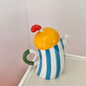Creative Ornament For Household Ceramic High-temperature Resistant And High-capacity Forked Waist Teapot