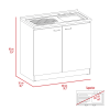 Quince 4-Door 2-piece Kitchen Set, Utility Sink Cabinet and Pantry Cabinet White
